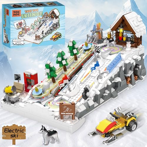 Slope Building Block Sets for Adults, Ski Resort Toy With Shop and Snow Mobile, Architecture Construction Models, Ideal Gift for Adult Teen and Ski Fans (2200PCS)