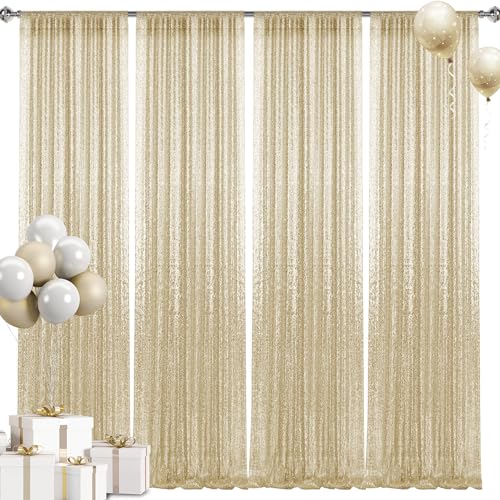 Fondos Fotográficos Lentejuelas Champagne 2x8FT 4 Piezas miniatura 1