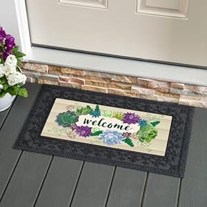   Evergreen-Flag-Succulent-Sassafras-Switch-Mat-Interchangeable-Entrance-Doormat-Indoor-and-Outdoor-22-inches-x-10-inches-Non-Slip-Backing-All-Season-Low-Profile-Home-Decor