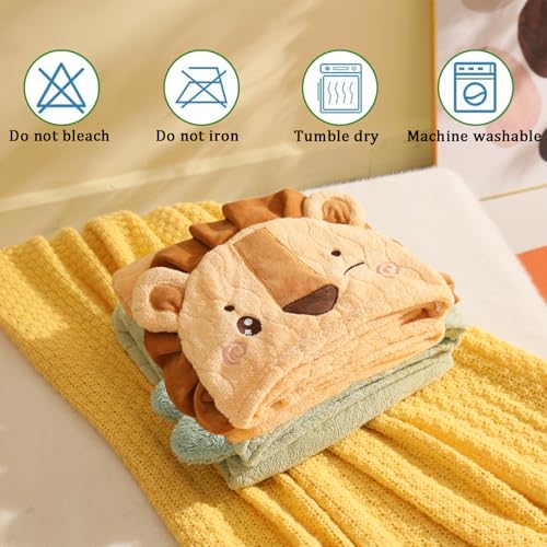 Kmilro Toddler Towels With Hood For Boys Girls 0-6 Years 2-Pack Hooded Baby Bath Towels For Kids 27.5 Inchx55 Inch Ultra Absorbent Soft Thick Toddler Bath Towel Baby Beach Towel Bathrobe Toallas Para Bebe thumb #6