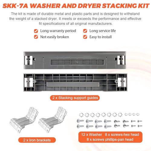 (2026 UPGRADED) SKK-7A SKK8K Dryer Stacking Kit by Beaquicy - Replacement for Samsung 27-Inch Front-Load Washers and Dryers - Samsung laundry stacking kit Replaces SKK-7A, SK-5A, SK-5AXAA, SKK-8K