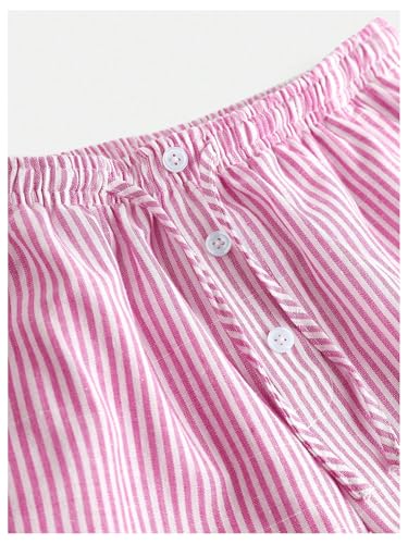 Image of SHENHE Girl's Linen Low Waisted Drawstring Button Front Loose Long Pants Casual Boho Trousers