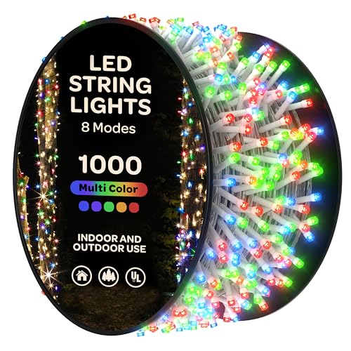 1000 LED Christmas Lights [Multi-color] 400ft Super Long String Lights - Remote with 8 Modes/Timer/dimmable - UL Approved for Indoor/Outdoor Use - For Holiday/Christmas/Party/Decorations (clear wire)