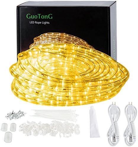 LED Rope Lights, 26.3ft Round Light Strip, 3000K Warm, Water Resistant for Both Indoor/Outdoor Use, Inter-Connectable, UL Certified, Decorative Lighting for Any Location.
