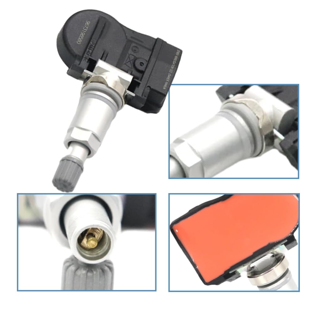 Riloer Moniteur de pression des pneus, outil de réapprentissage de la pression des pneus, capteur de pression des pneus 4 pièces TPMS capteur de pression compatible avec Citroën C4 C5 C6 C8 compatible