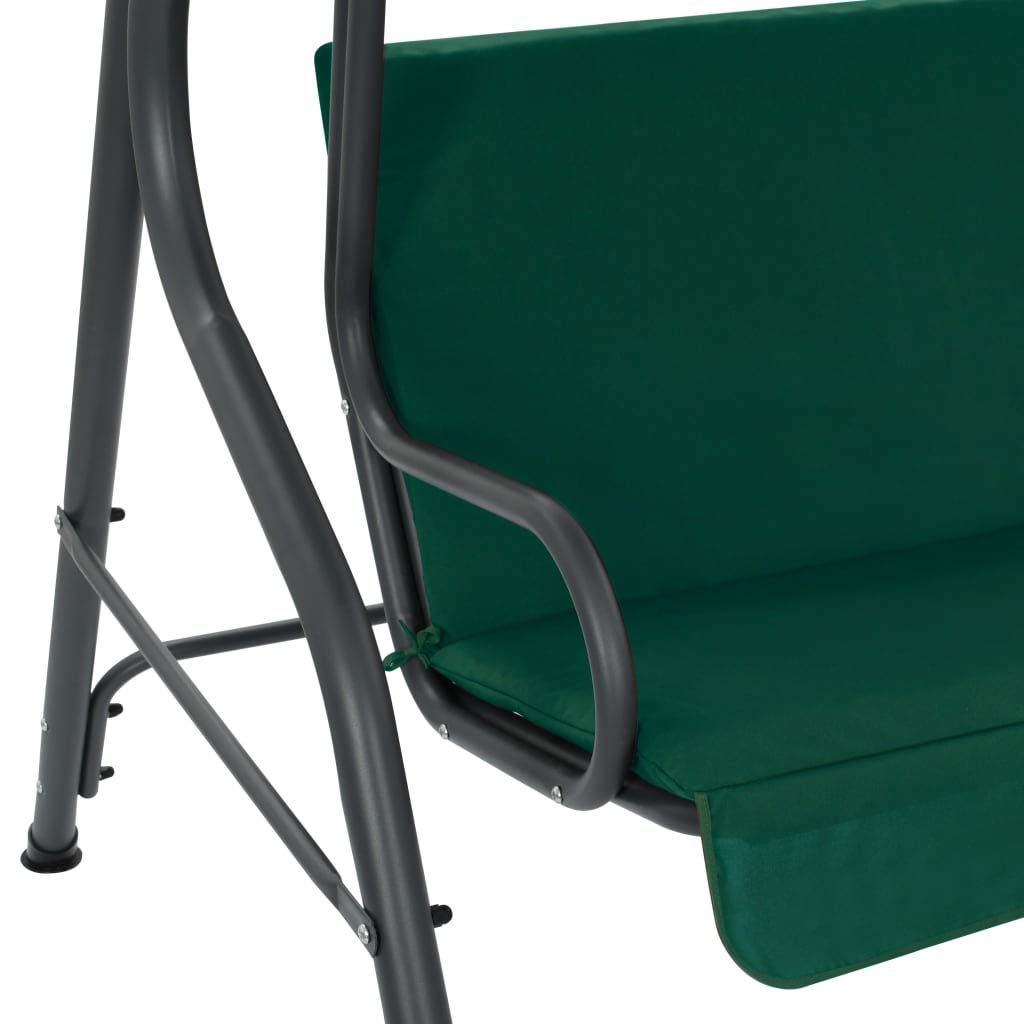 Huśtawka ogrodowa Zielona 170 cm Stal Poliester