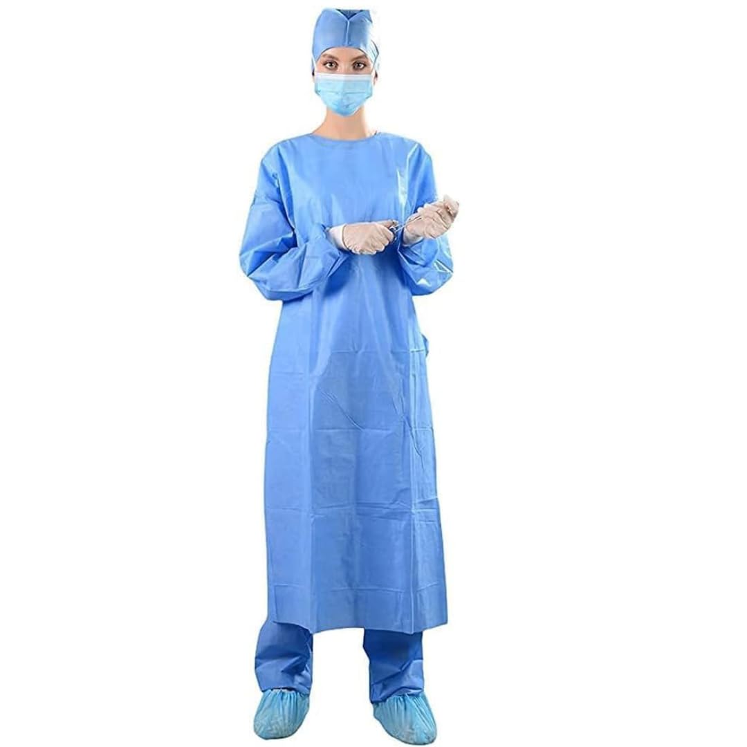 30 verstärkte sterile Hemden, CE-zertifiziert, 50 Gramm - Einweg, atmungsaktiv, maximaler Schutz, Box mit 30 Stück, Farbe Hellblau, verschiedene Größen (XL) - FGSGRG-SM50XL