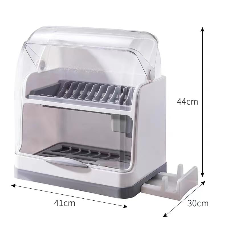 Amazon｜キッチン 水切り水切りラック 食器ラック カバー付き 2段