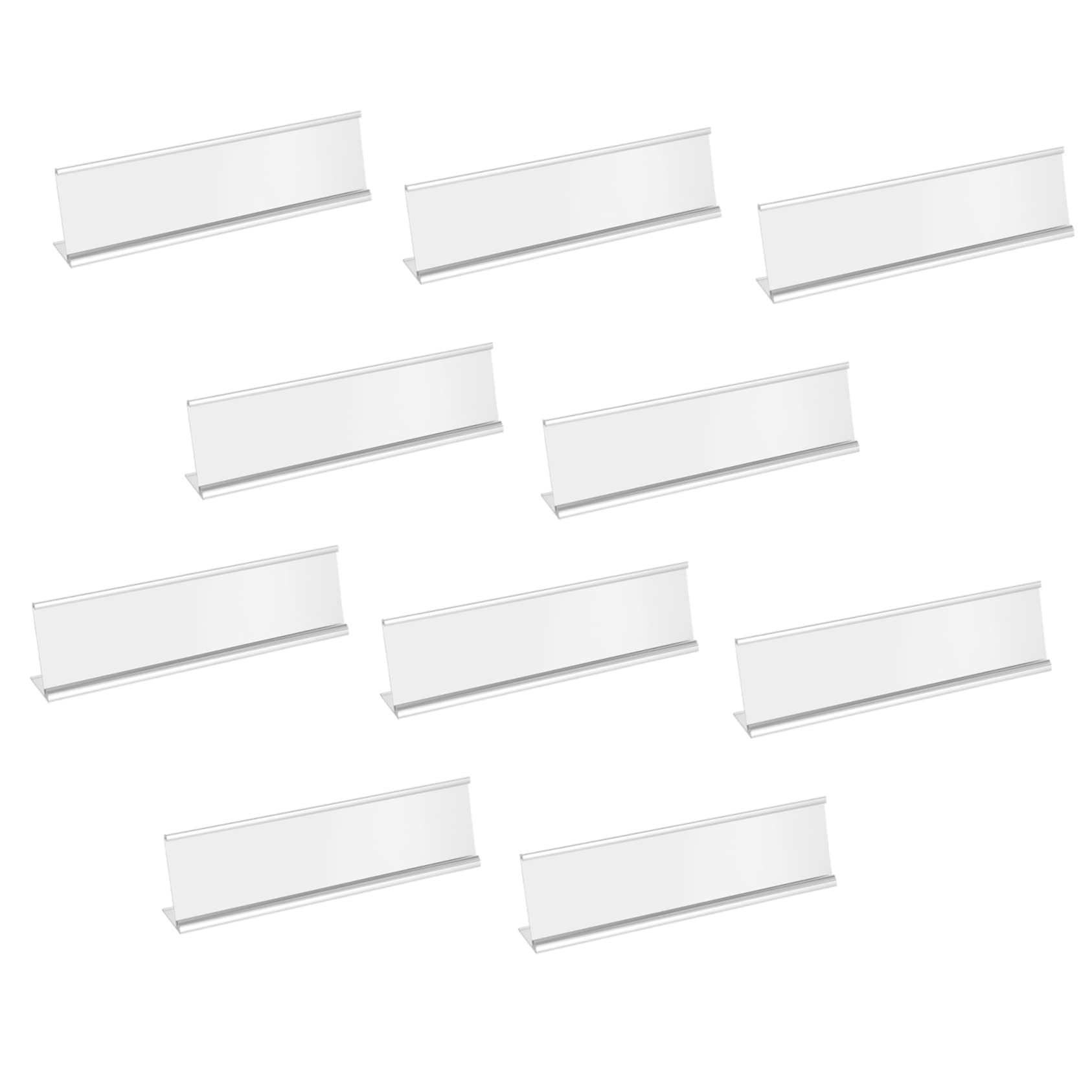 Soportes en L Ciieeo de aluminio plata para tarjetas en escritorio de oficina pack de 10