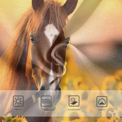 Dusk Horse Sunflowers Panties for Girls, Toddler Girl Briefs, Girls Cotton Underwear, 2–8 Years3