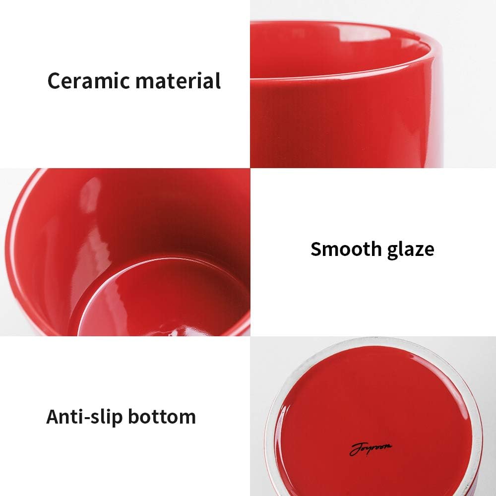 Joyroom Kitchen Utensil Holder for Countertop, Heavy Ceramic Utensil Crock, Large and Stable, Utensils Caddy Circle Collection (Red) : Home & Kitchen