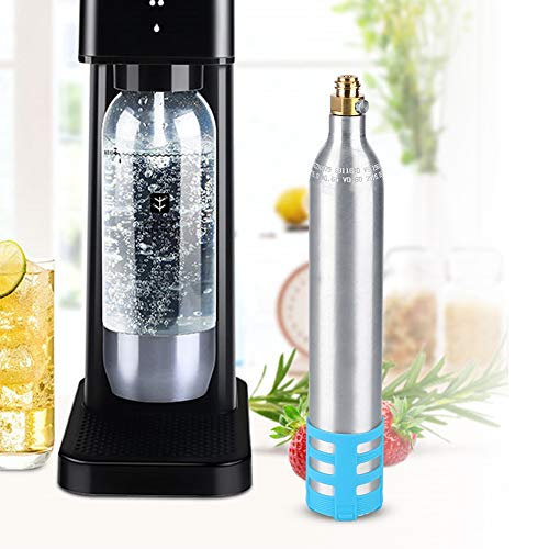 ã€ð’ð©ð«ð¢ð§ð  ð’ðšð¥ðž ð†ð¢ðŸð­ã€‘Soda Cylinder, 0.6L Refillable Soda Bottle Spare Reusable CO2 Cylinder Accessory for Soda Machines(Blue Silicone Cover)