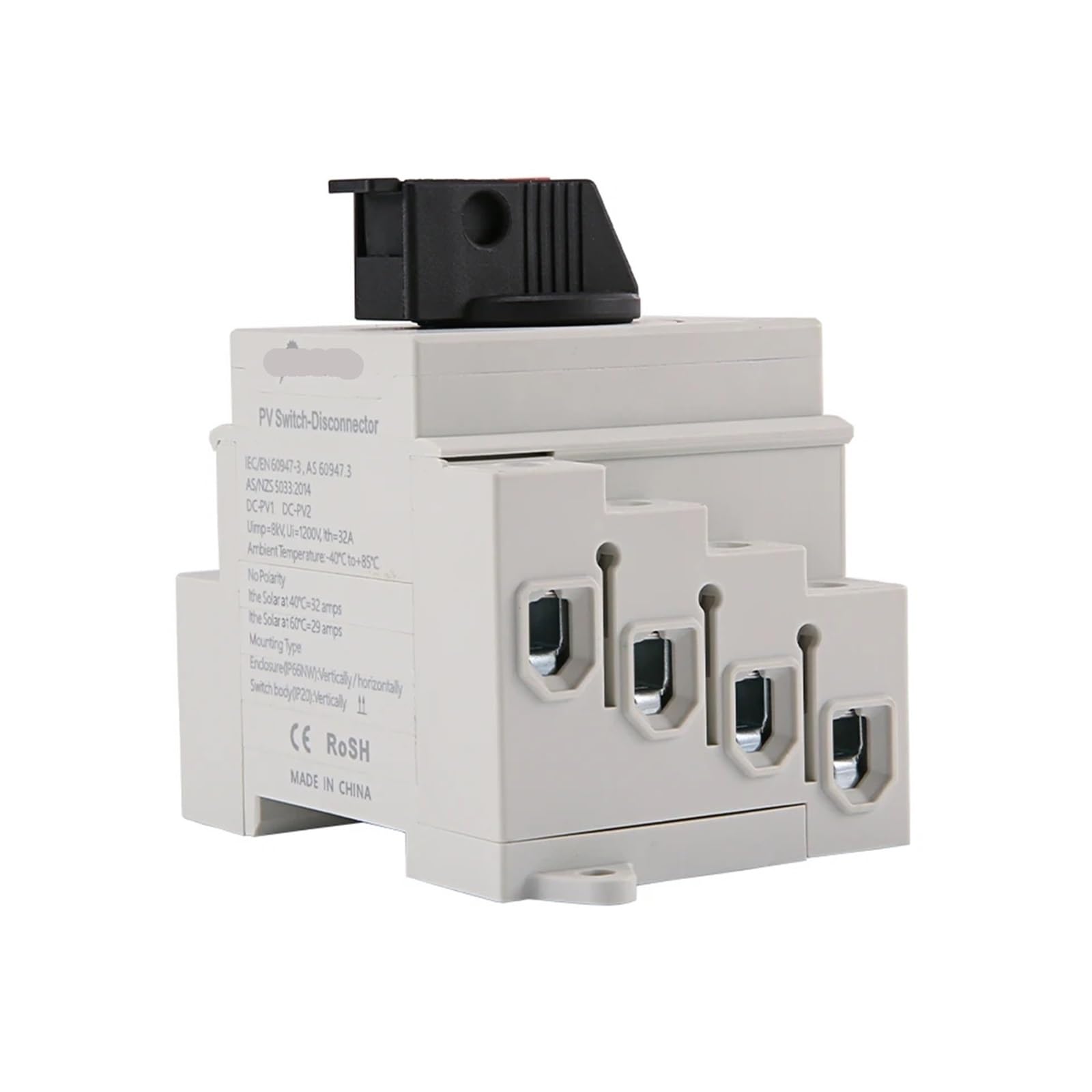 1200V 32A 4P PV Solar DC Trennschalter - Schienendrehschalter, Solar-Drehgriffschalter-Isolator Großhandel