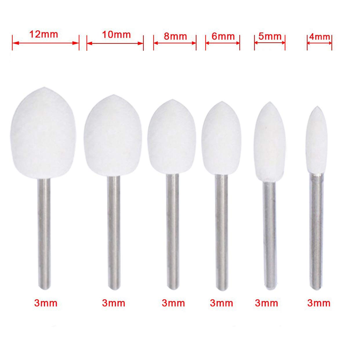 Polishing Buffing Wheels Set,Wool Felt Mounted Mandrel Grinding Bits Grinder Head Polish Watch Jewelry Rotary Tool Accessories Attachment - for Dremel 1/8 Inch Shank (38Pieces )