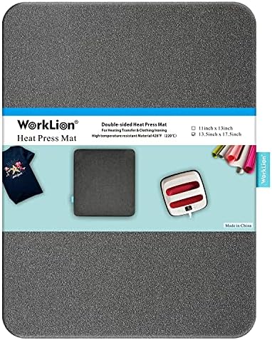 WORKLION Heat Press Mat 13"x17": Large Size Protective Resistant Fireproof Materials Heating Mat for Cricut Easypress/Easypress 2 in Vinyl HTV Ironing Insulation Transfer Crafting Projects