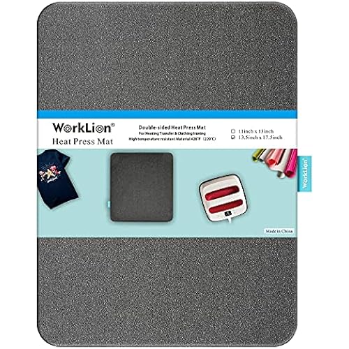 WORKLION Heat Press Mat 13"x17": Large Size Easypress Mat Heat-Resistant Materials Ironing Mat Compatible with Cricut Easypress/Easypress 2 in Vinyl HTV Ironing Insulation Transfer Crafting Projects