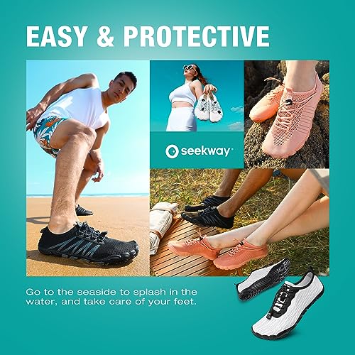 Image of SEEKWAY Mens Womens Water Shoes Quick-Dry Aqua Sock Barefoot Athletic Sports Shoes for Outdoor Beach Swim surf Walking Diving Boating Hiking Pool