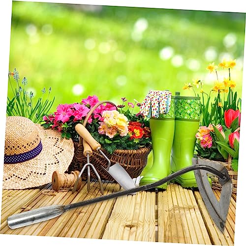Juego de 2 azadas de hierro para jardinería resistentes miniatura 3