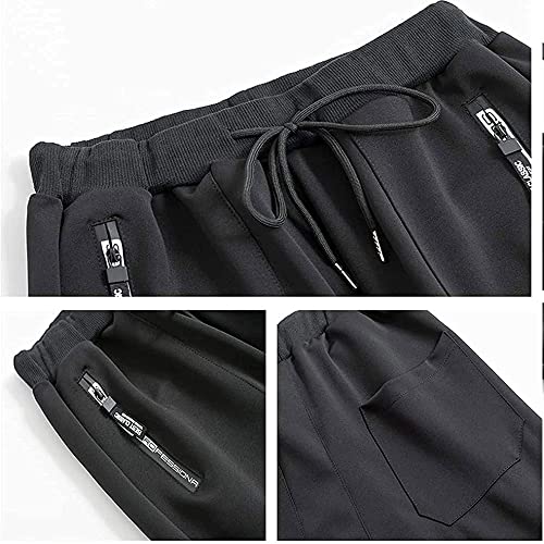 XYXIONGMAO Men's Jogger Pants Techwear Hip Hop Goth Pants Urban Streetwear Harem Pants Sweat Pants Tactical Track Pants Multi-Pocket Black Joggers (Black, L) - Thumbnail 7