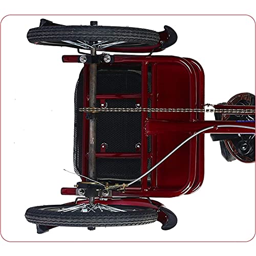 Triciclo adulto DINNA de 16 pulgadas, velocidad única, con asiento trasero y canasto para carga, altura ajustable, capacidad de carga de 200 kg, para mujeres y hombres, color rojo vino miniatura 5