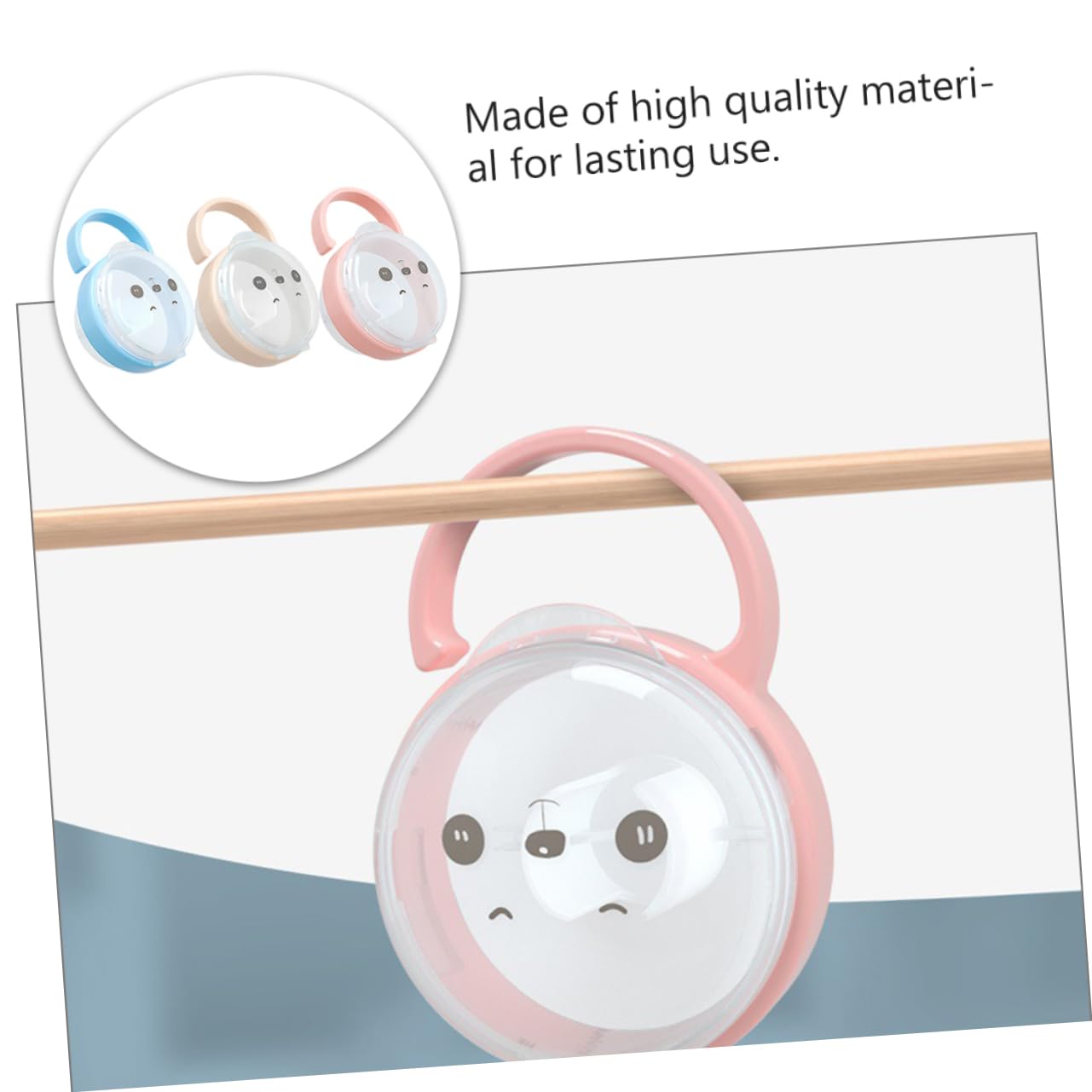 FOYTOKI 3Pcs Storage Box Transparent Pacifier Holder Container Portable Case for Pacifiers Includes Blue Pink and Apricot Colors Protection Against