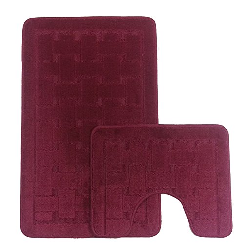 Emma Barclay Orkney Badematte und WC-Vorleger, Weinrot