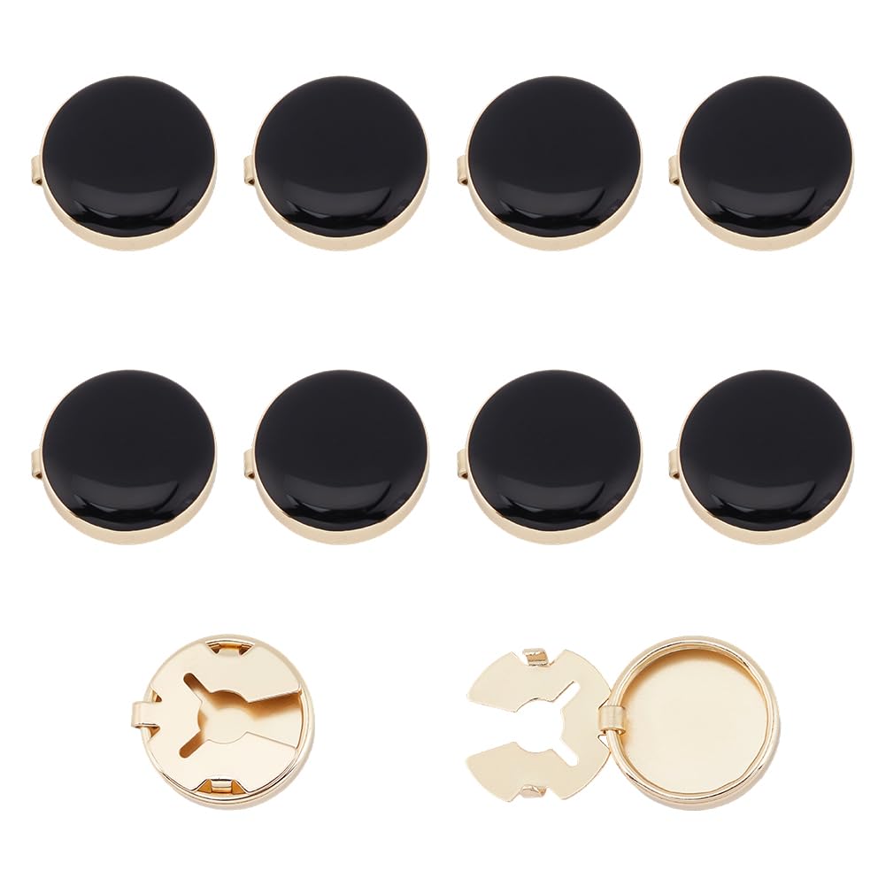 Housses de boutons de manchette ronds en laiton doré pour chemise et smoking