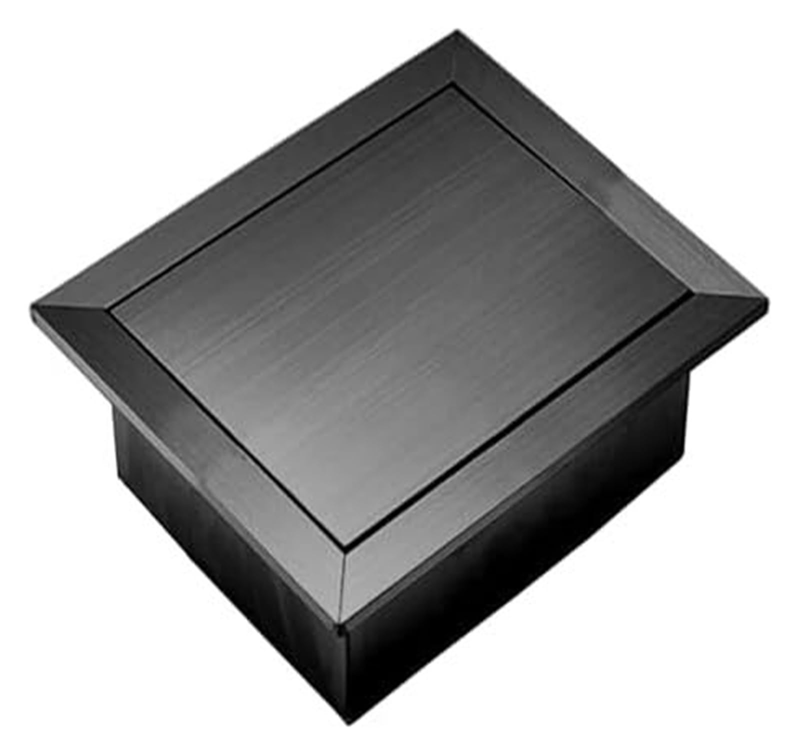 IUokLU Built in Countertop Trash Can,Flap Lid Bin,Stainless Steel Balance,Square Recessed Counter Top Cover,Waste Chute（295x195mm）