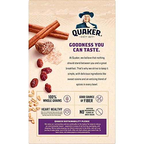 Image of Quaker Instant Oatmeal, Raisins & Spice, 1.51oz Packets (16 Pack)