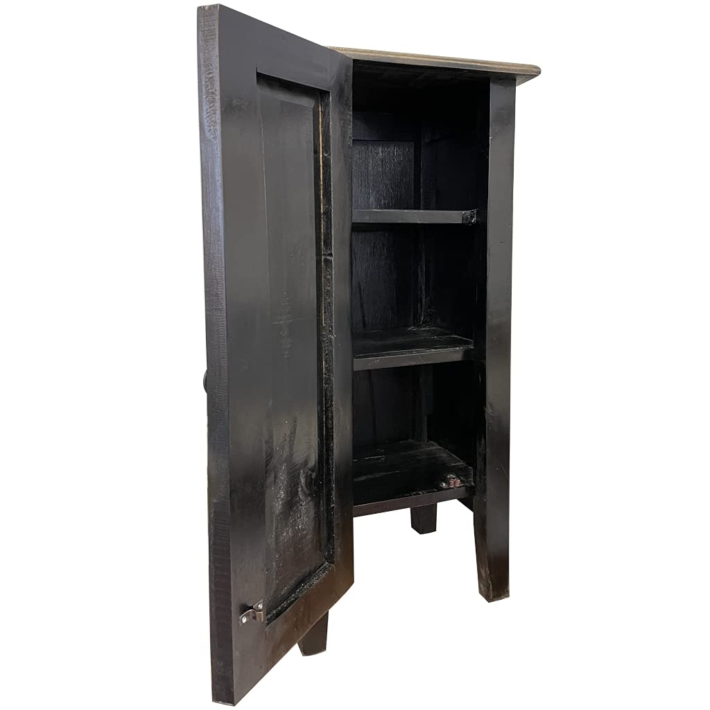 Sunset Trading Shabby Chic Cottage Accent Cabinet, Antique Black