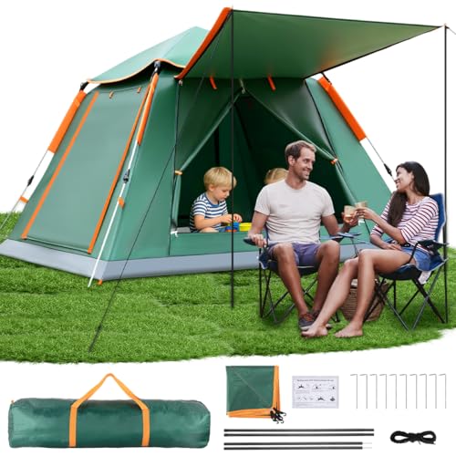 Casa de Campaña para 2-4 Personas con Vestíbulo, 210*210*140 cm Tienda de...