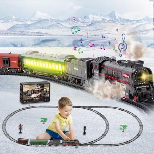 Joellfuner Elektrische Zug Spielzeug, Eisenbahn Kinder Elektrisch, Dampfzug...