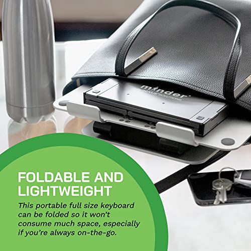 Obvus Solutions - Minder Foldable Bluetooth Keyboard With Trackpad, Silver – Wireless Portable Keyboard For Laptop, Tablets, And Phones #TOP5