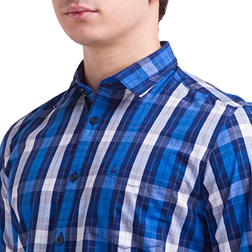 Image of Parx Men's Full Sleeve Slim Fit Dark Blue Casual Shirt