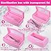 Plastic Sterilizing Tray-Sterilization Tray,Clean Sterilizer Box Storage Organizer for Nail,Tweezers,Hair Salon,Spa & Cutter Manicure Equipment-Clear Lid Pink