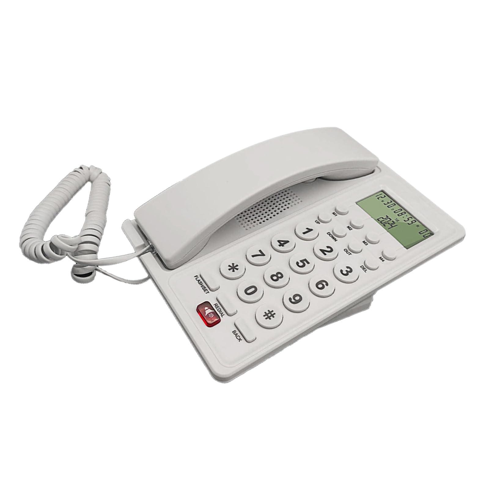 Teléfono fijo de oficina de negocios con pantalla de llamadas para habitación de huéspedes de hotel, teléfono con cable