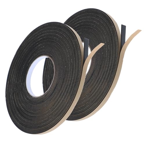 CIATBYYJ 2Pcs Car Speaker Sealing Tape, Foam Grip Tape, Soundproofing Waterproofing Gasket Tapes 2mm Thick 10mm Width, Black
