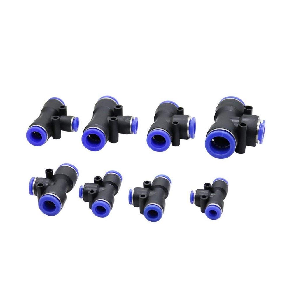 Accesorios para tuberías de riego, Accesorios de riego por Goteo 40 Piezas en Forma T 3 vías 4-16 mm Conector nebulización jardín latón a presión