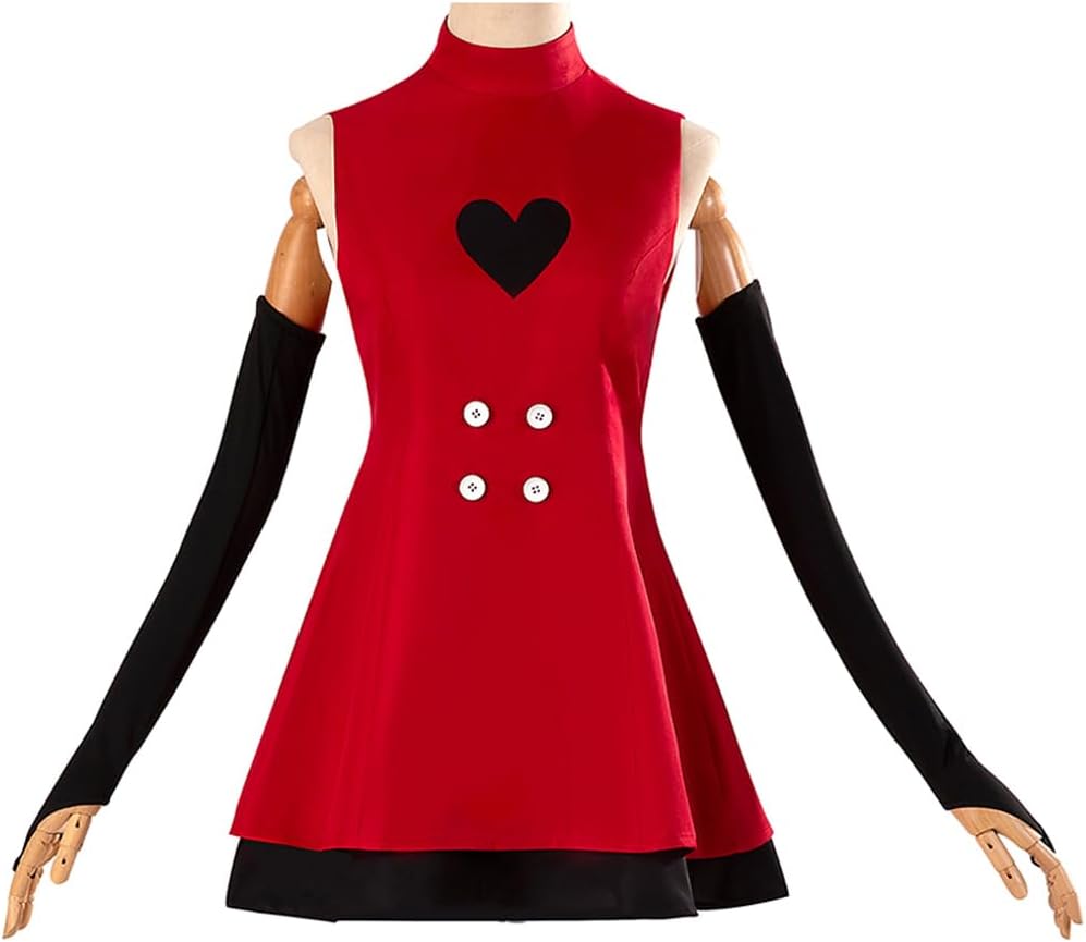 Size S ..Adult Charlie Morningstar Costume Red Dress Suit Halloween Cosplay Outfit Hell Princess Retro Uniform Skirt