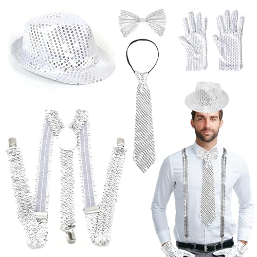 CHENBOOW Tenue Pailletée pour Homme,Accessoires à Paillettes pour Homme,Accessoires à...