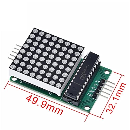 HIFASI Módulo de matriz de ponto LED MCU 8x8 8 x 8 MAX7219 Módulo de controle de visor LED MCU Módul