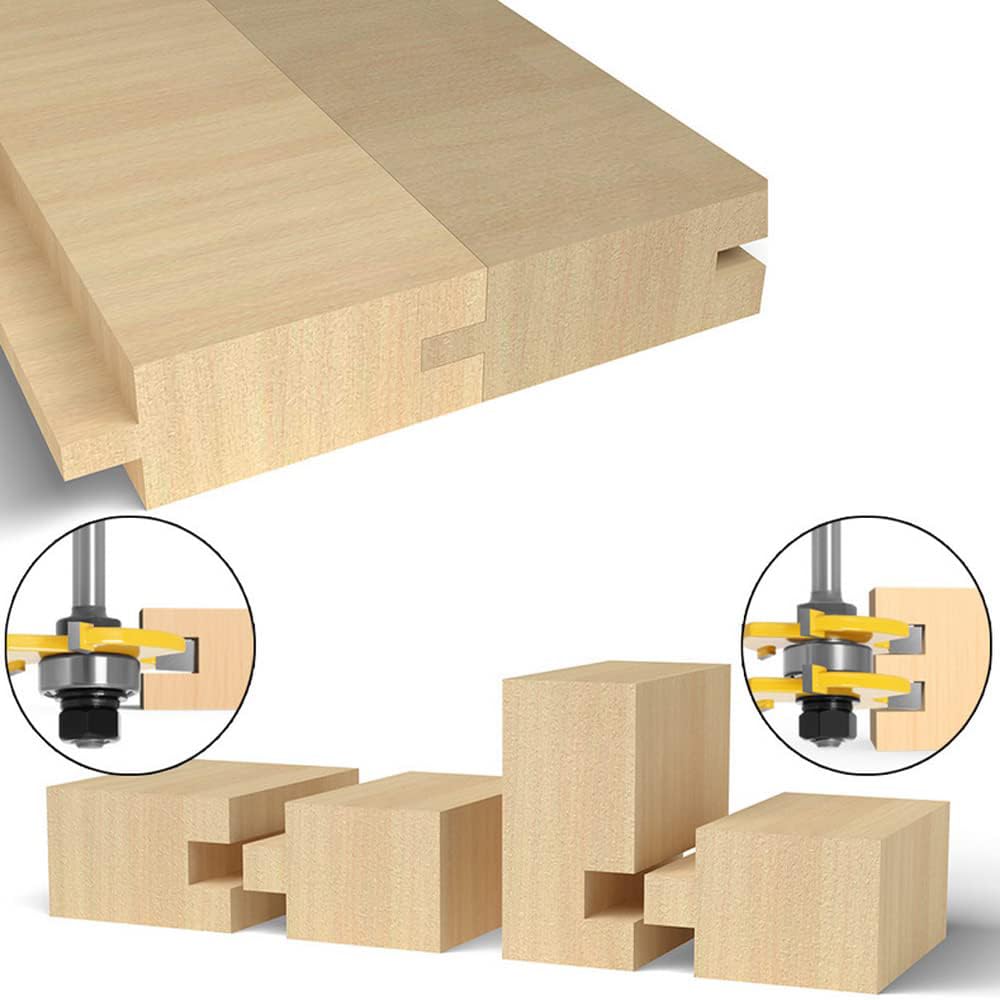 Fresa Scanalatura Set 8mm Fresa Scanalatura Set 3 Denti a Forma T Punte di Falegnameria Fresa per legno,fresa per La Casa e Fai da te