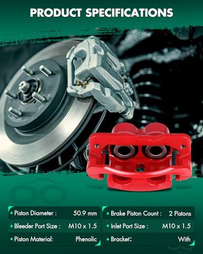 Image of SCITOO Front /Rear Left+Right Brake Calipers With Bracket 18-B4728 18-B4729 Red Compatible For Cadillac 2002-2006 For Chevrolet 1999-2013 For GMC 1999-2013