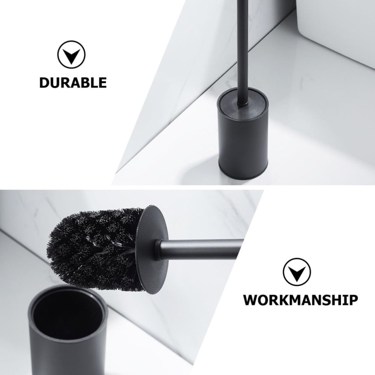 Cepillo de Baño Soporte, Acero Inoxidable Negro, Limpieza Profunda