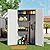 ZZM Resin Outdoor Storage Shed, 67 Cu.ft Vertical Resin Tool 4x6 FT Cabinet w/o Shelf for Garden, Patio, Backyard, All-Weather Outdoor Plastic Storage Clearance, Lockable with Floor (Light-White)