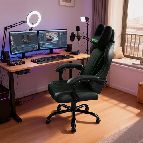 Seenda GCP-18 Computer Gaming Chair – High Back Reclining Ergonomic Office Desk Chair with Breathable Fabric, U-Shaped Headrest & Thick Cushion for Home Desk, Working and Long Sessions - Image 3