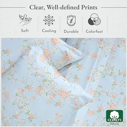 image for California Design Den Floral Deep Pocket Twin Sheets Set - 400 Thread 