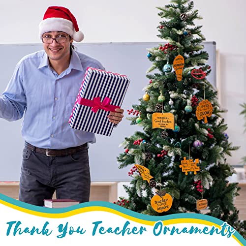 Teacher Appreciation Gifts Christmas Ornament Set Thank You Teachers Bamboo Ornament Gift Thank You For Being A Piece Of My Story Puzzle Piece Gifts Wooden Holiday Ornaments For Teacher Office Decor #TOP3