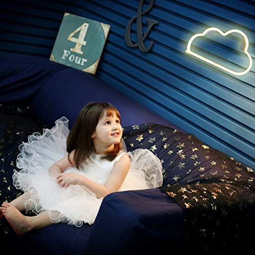 XIYUNTE Cloud Light Neon Signs Led Neon Wall Light Battery or USB Operated Neon Light Sign Led Neon Lights White Cloud Lamp Light up for The Home,Kids Room,Bar,Festive Party,Christmas,Wedding - Thumbnail 3