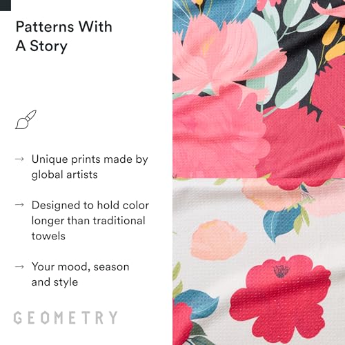 GEOMETRY Kitchen Tea Towels - Quick Dry Microfiber Dish Towels for Kitchen Roses for You, 18" x 30" 2-Pack - image 5
